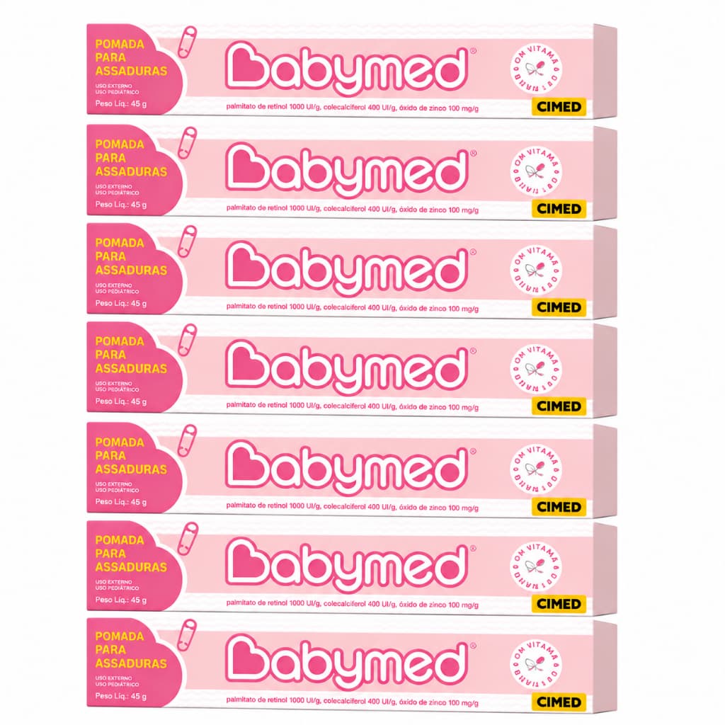 Kit 7 Babymed Rosa Pomada Para Assaduras 45g - Cimed
