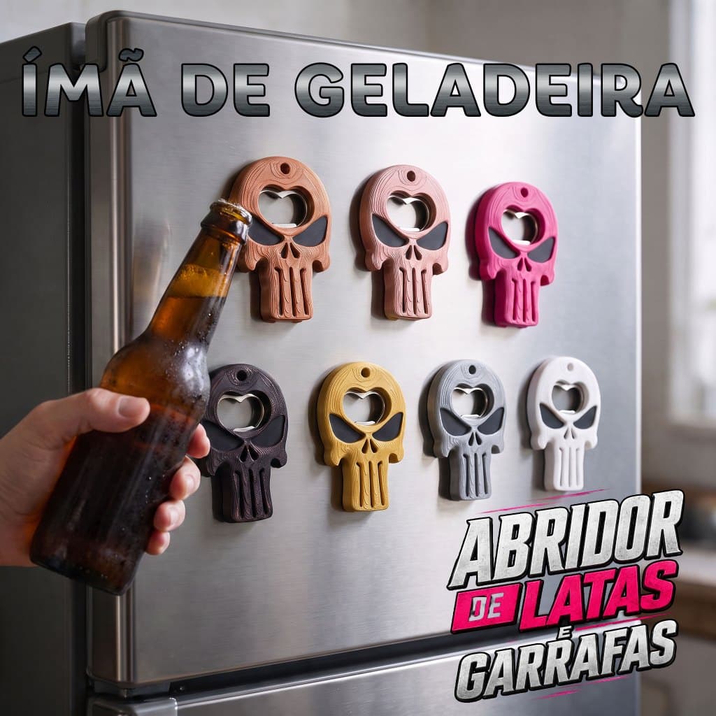 Abridor de latas e garrafas com ímã