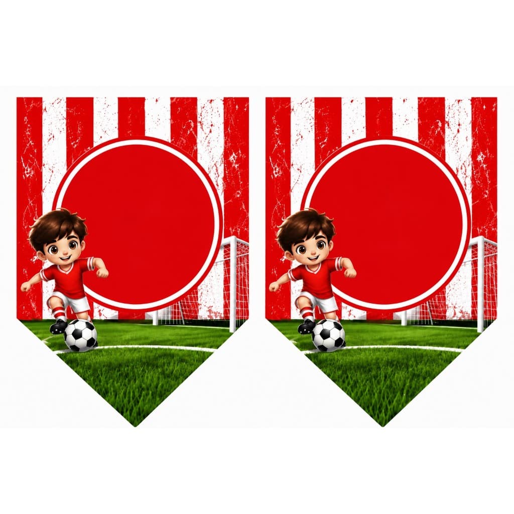 Bandeirolas Futebol Personalizadas para Festas - 12 BANDEIRINHAS Colorado - com o barbante