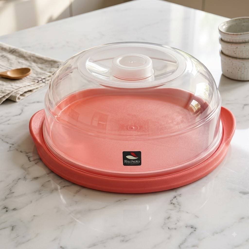Boleira Bolo Com Prato E Tampa Pequeno Plástico Gourmet Casa Cozinha Rischioto