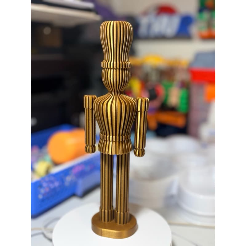 SOLDADINHO QUEBRA NOZES GRANDE ENFEITE DE NATAL CHIQUE DOURADO OURO VELHO EM 3D