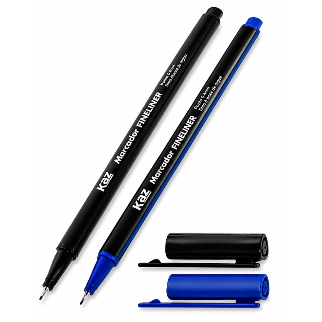 Caneta Hidrográfica Fineliner 0.4mm Preta Ou Azul Ponta Fina Escrita Desenho 1/2/4/5/10 Canetas