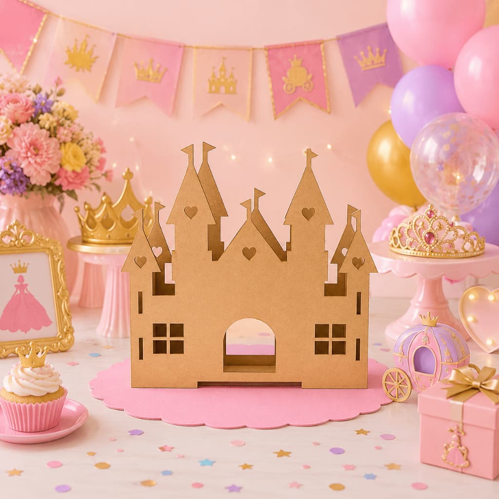 Kit Centro de Mesa Castelo Princesa Decorativo Cachepot Decoração Aniversário Princesa