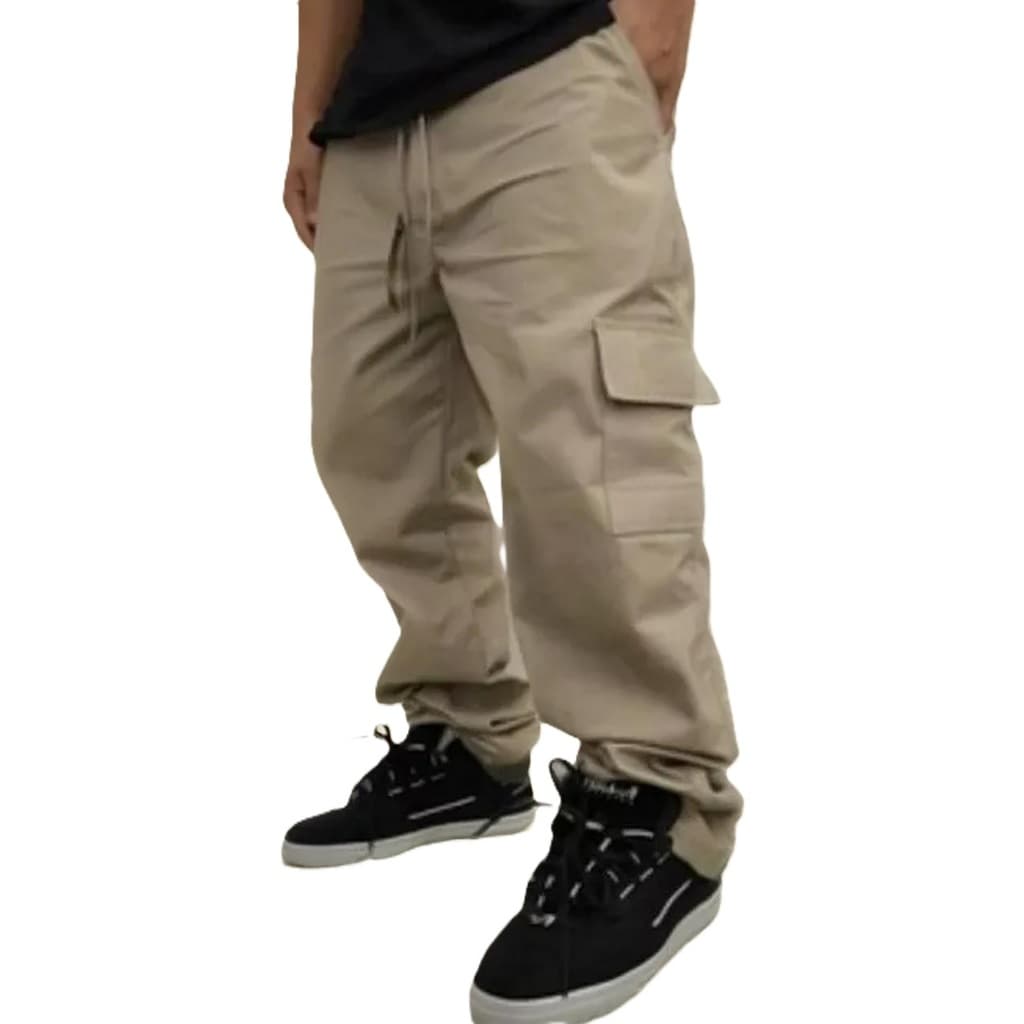 CALÇA CARGO MASCULINA LARGA 6 BOLSOS UNISSEX SKATISTA DO TAMANHO P AO GG