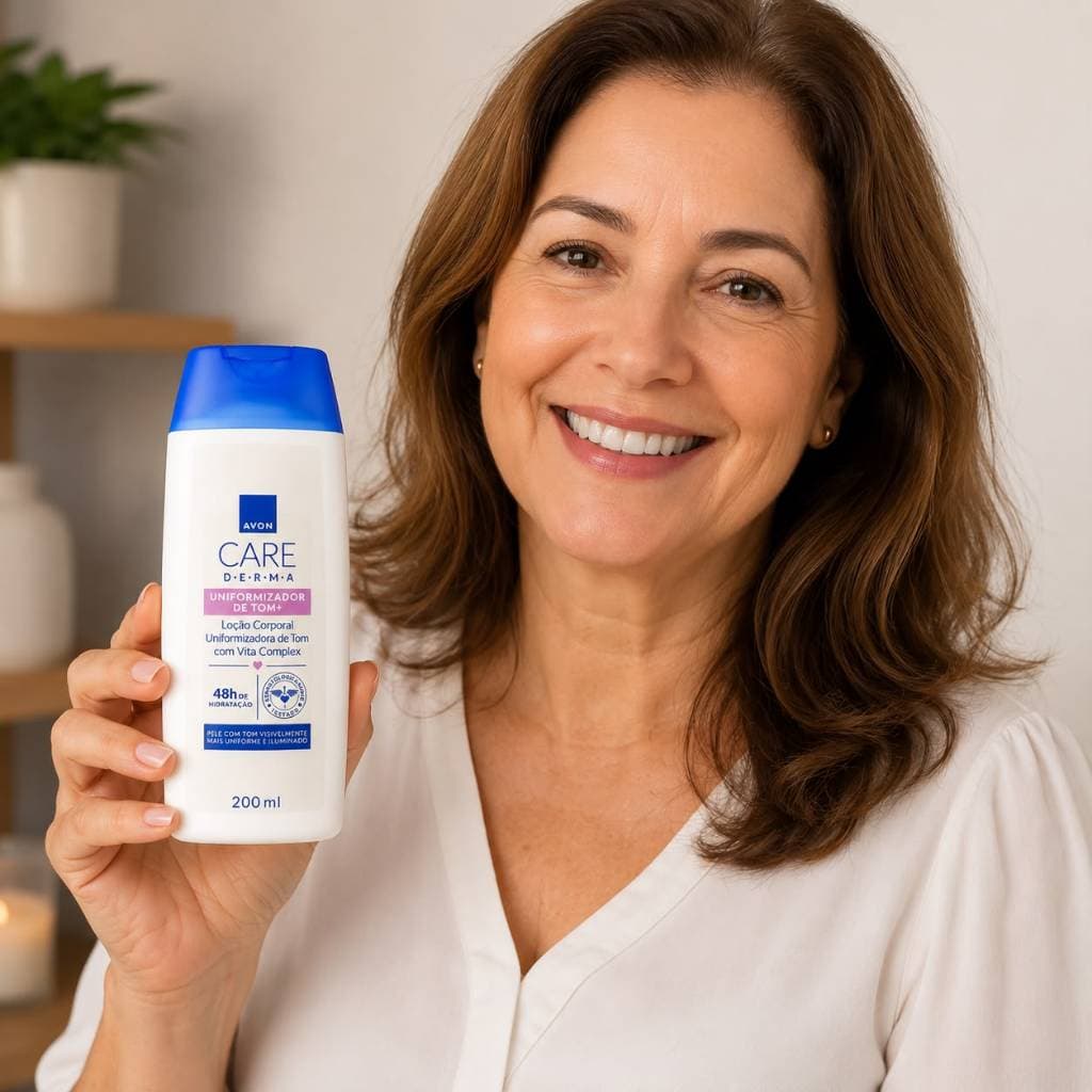 LOÇÃO HIDRATANTE CORPORAL FLÚIDO CARE DERMA UNIFORMIZADOR DE TOM+ 200ML HIDRATAÇÃO 48H PELE UNIFORME FEMININO MULHER MÃE