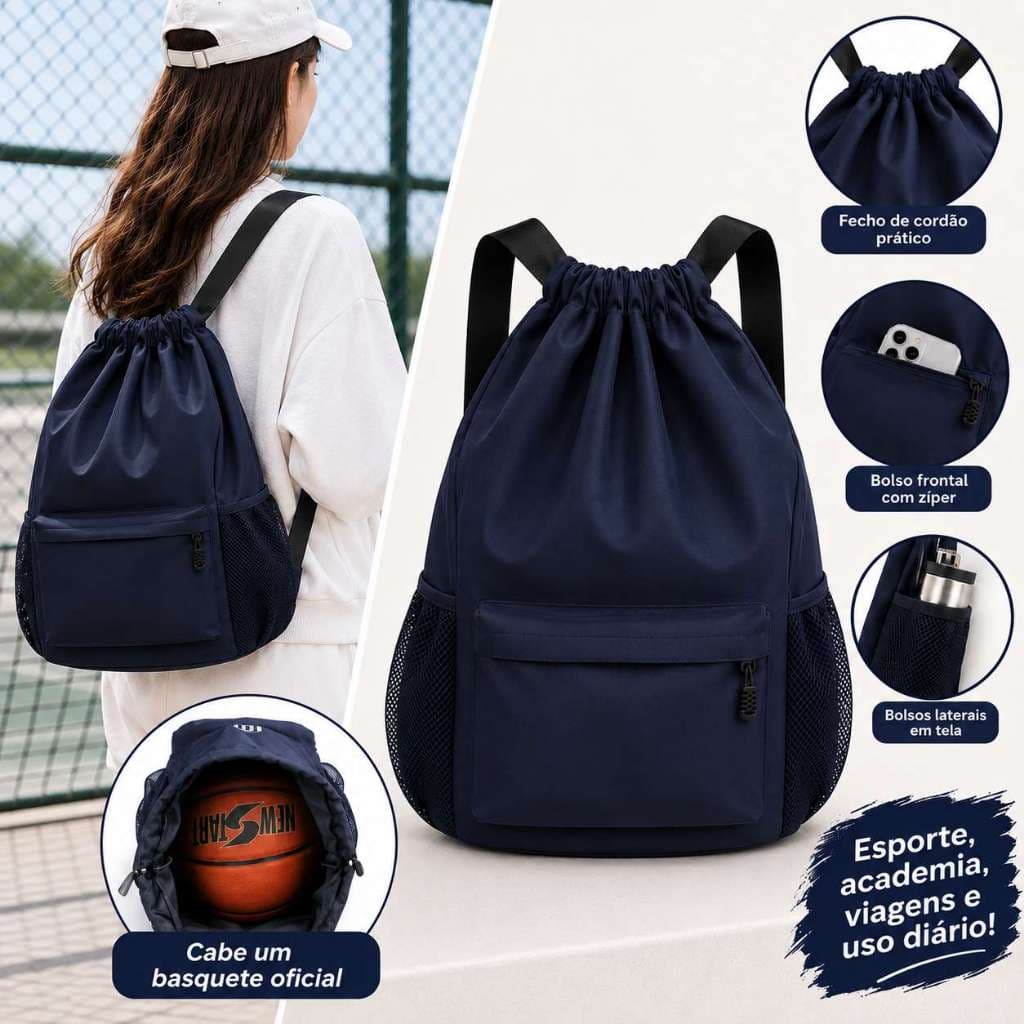 Bolsa Mochila Saco Esportiva Sacola Academia Futebol Basquete Passeio Impermeável ZJ6101#