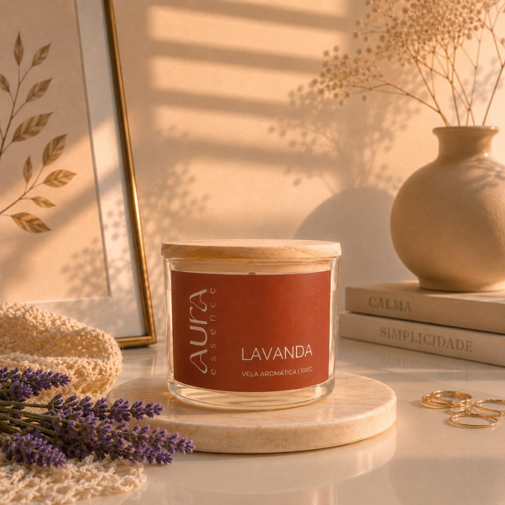Vela aromática artesanal lavanda