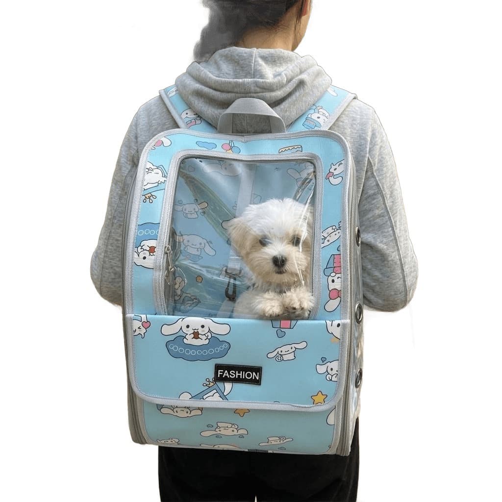 Mochila Pet Fashion Transparente Visão Panorâmica Ventilação Gato Cachorro Viagem
