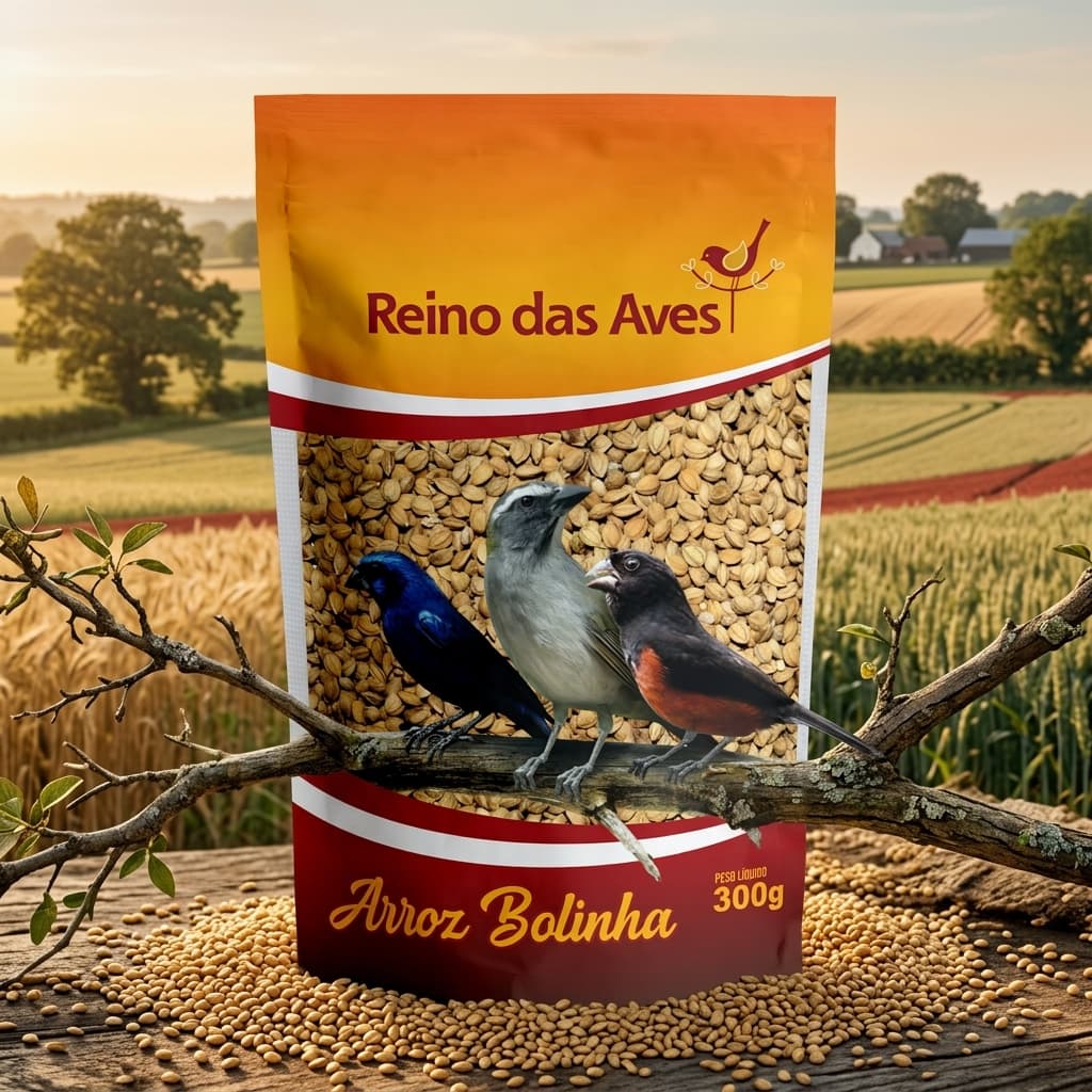 Arroz Bolinha 300g Alimento para Pássaros e Aves Reino das Aves