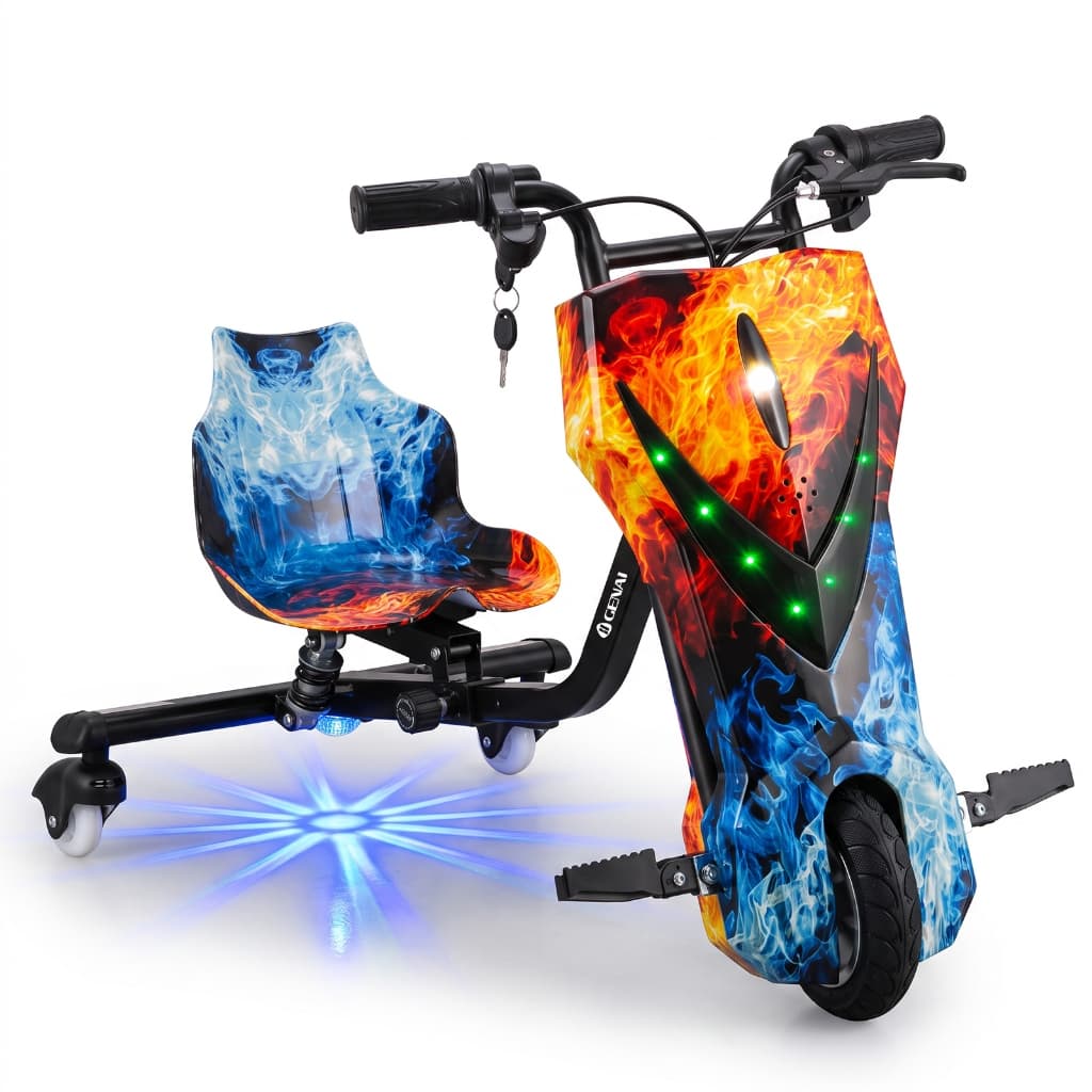 8.5" Triciclo Elétrico Drift Motorizado 350w Adulto/Infantil Polegadas 3 Velocidades Bluetooth Led Display para Idade 8+