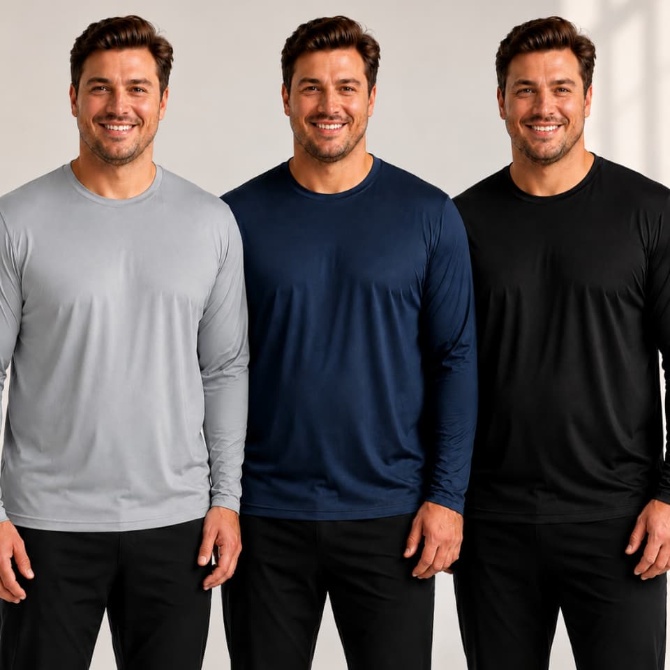 Kit 3 Camisetas Plus Size UV 50+ Manga Longa Proteção Solar Esporte Praia