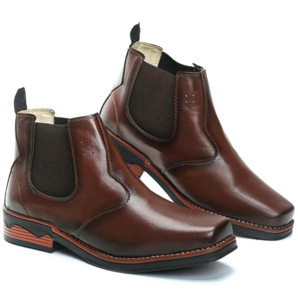 Bota Botina Country Masculina Bico Quadrado Resistente Conforto