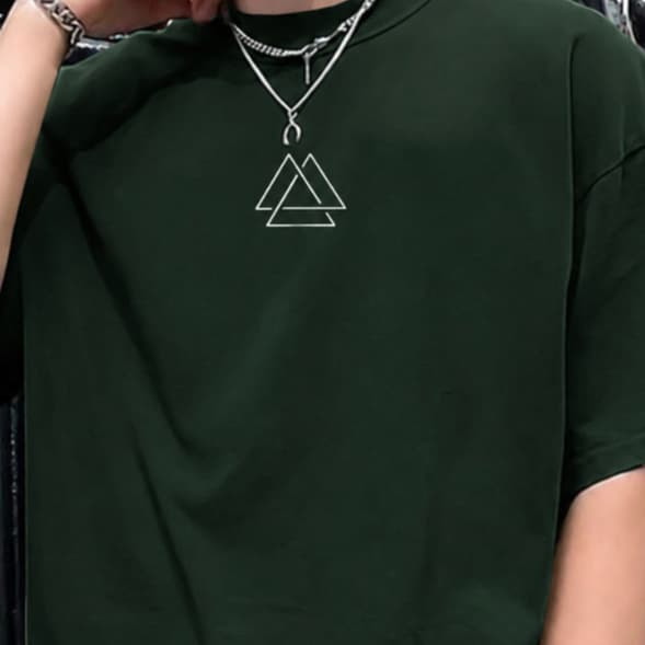 Camiseta Masculina Triangulo  Camisa estampada 100% algodão dia dia casual ,basica,