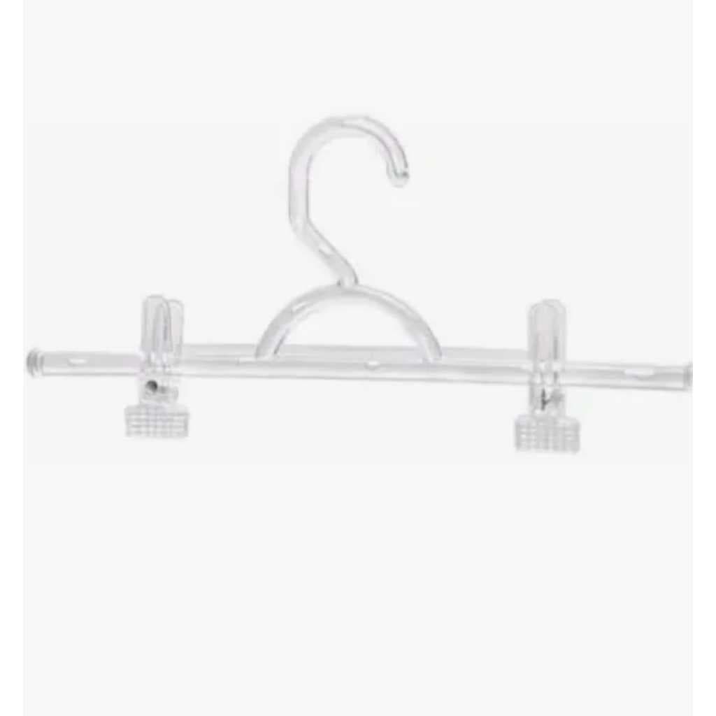 kit com 5 cabides em acrílico com presilha transparente -semi novo