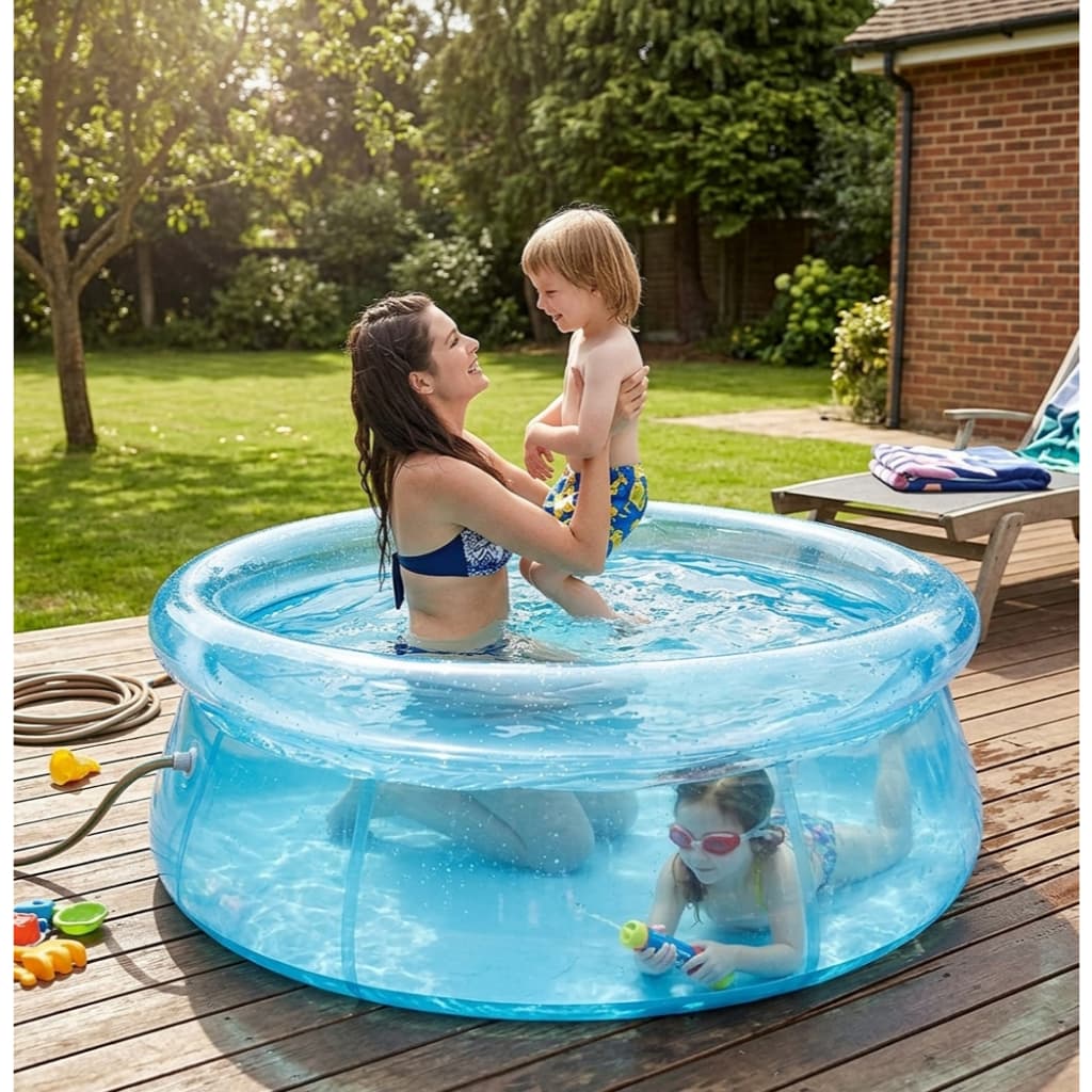 Piscina Inflável Infantil Redonda Transparente para Crianças se Divertirem