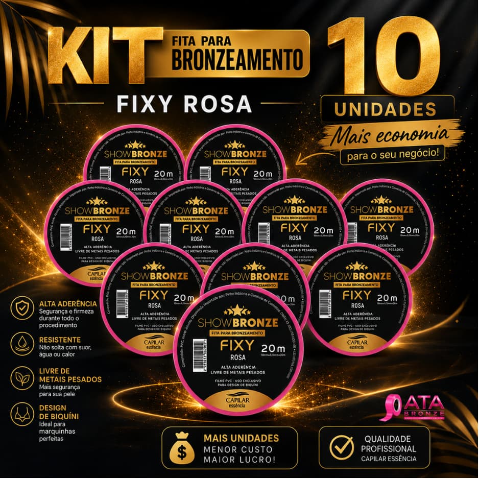 KIT 10 FITAS ROSA  PARA BRONZEAMENTO - SHOW BRONZE