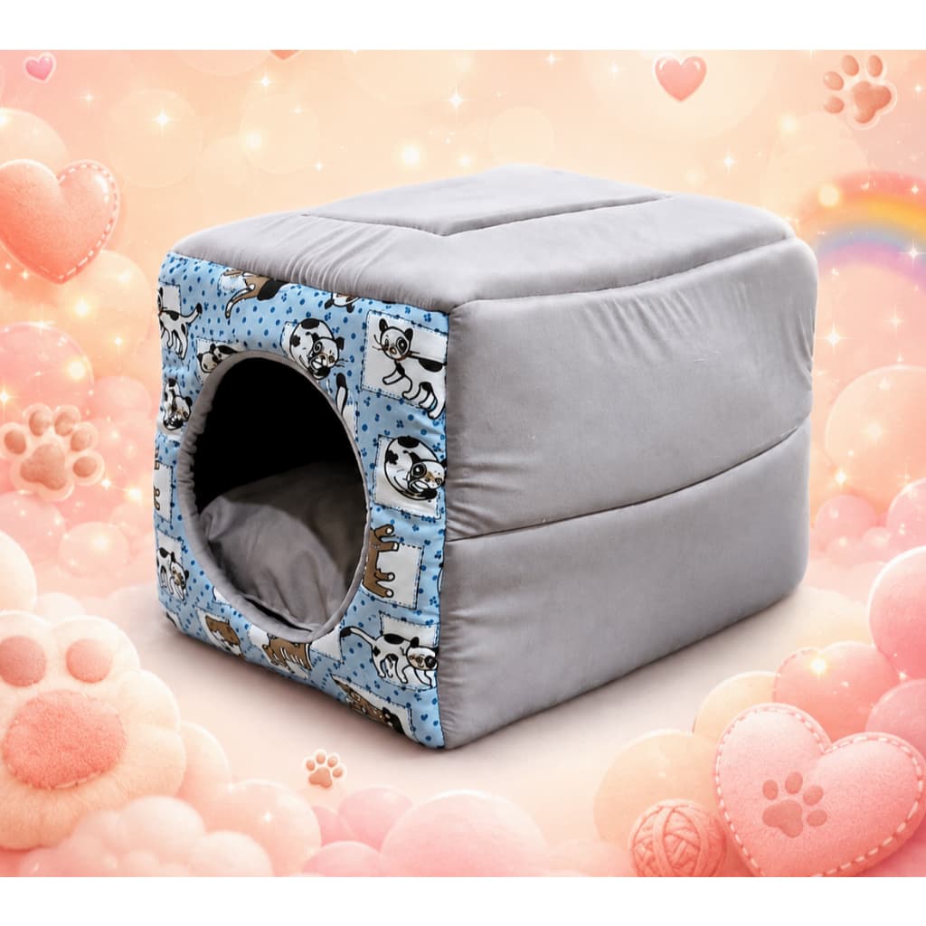 Casinha Toca Cama Iglu 2 Em 1 Cachorro Cão E Gato Tam P, M e G