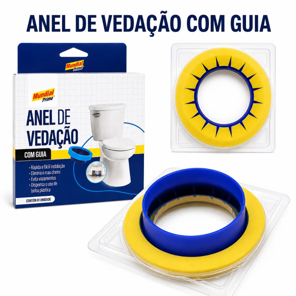 Anel De Vedação Para Vaso Sanitário Com Guia Veda Cheiro Bacia Sanitária