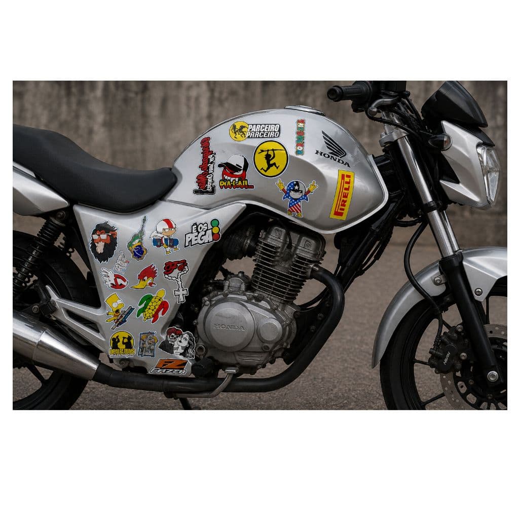21 Adesivos Bike Moto Carro Capacete Tuning Motoboy Grau 244