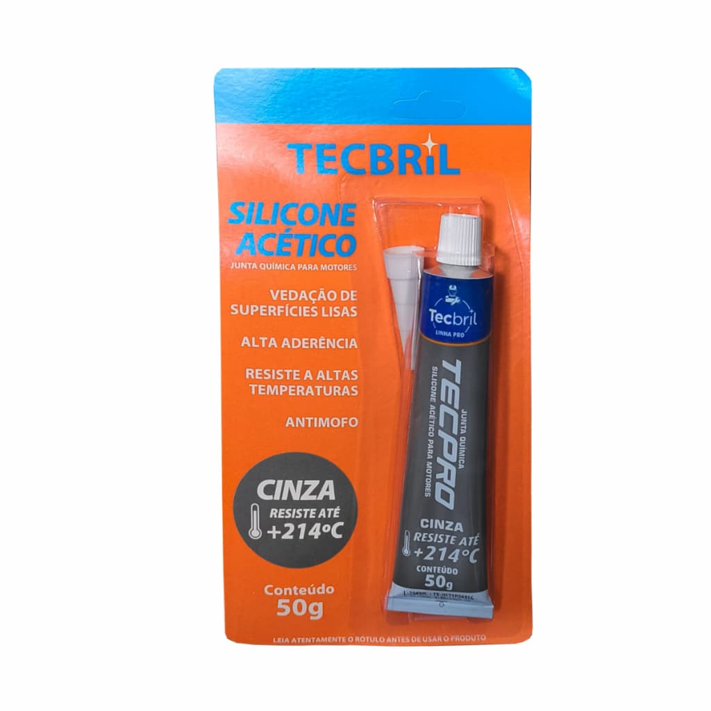 Kit 6 Unidades Junta Cola Silicone Cinza Tecpro