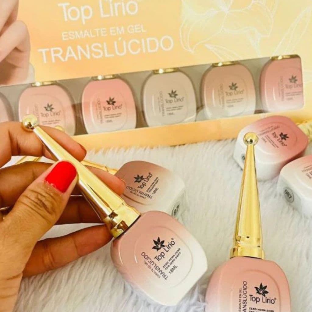 Esmalte em Gel Kit com 6 unidades Nova Coleção Lirió Lindas Cores Translúcido