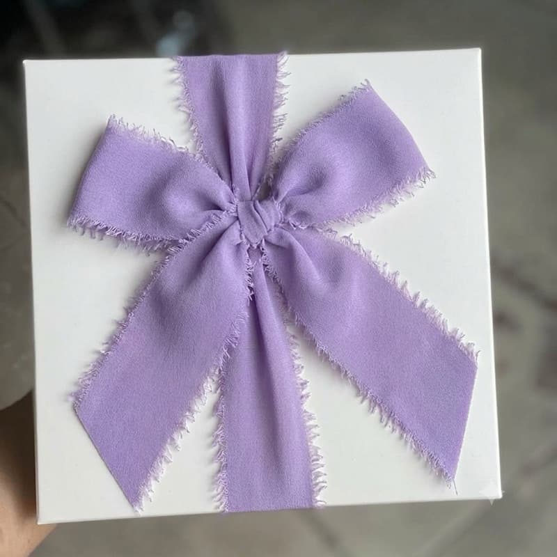 Fita Chiffon Lavanda Rústica Desfiada para casamentos, caixas padrinhos, festa