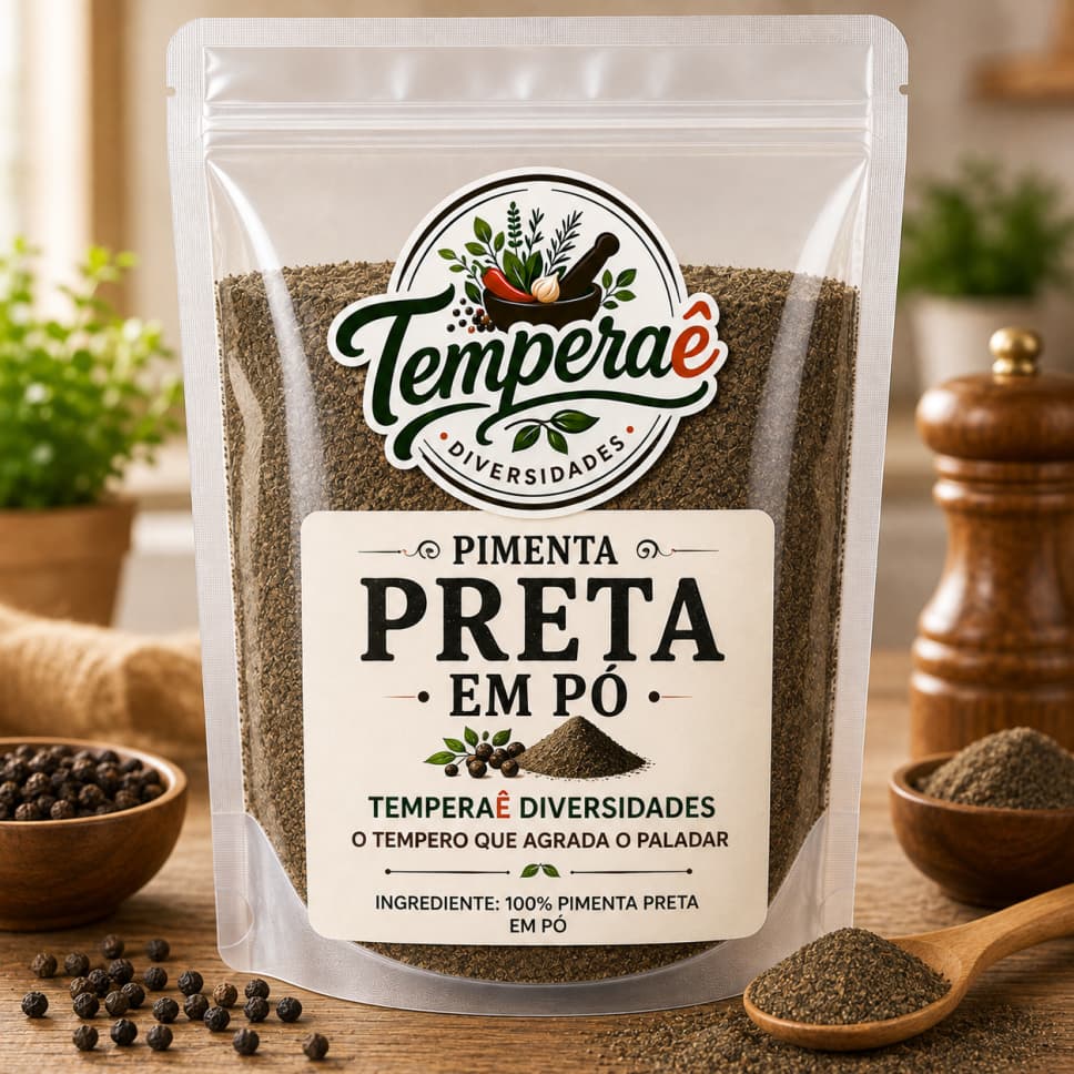 Pimenta Preta Em Pó Tempero Para Cozinha Natural Especiarias Para Comida Sem Conservantes