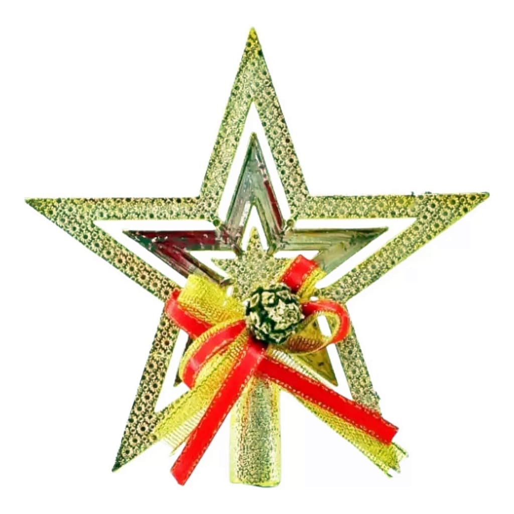 Estrela Ponteira Dourada 20cm Árvore De Natal Natalino