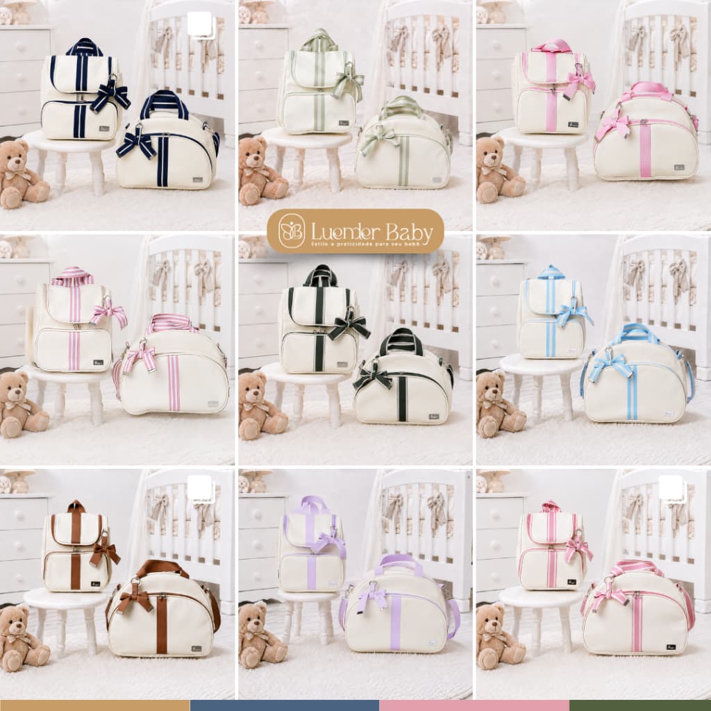 Bolsa Maternidade Kit de Luxo Mala 2 Peças Completo Enxoval Luender Baby Exclusive