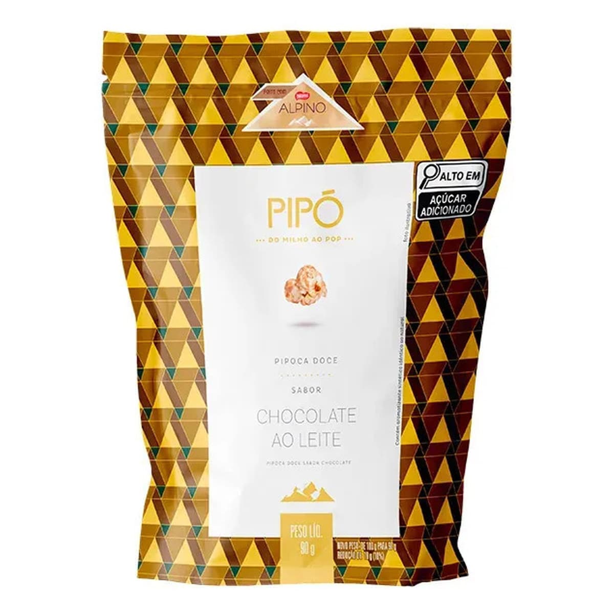 Sache Pipoca Doce Sabor Chocolate Alpino 90G Alta Cobertura e Rendimento