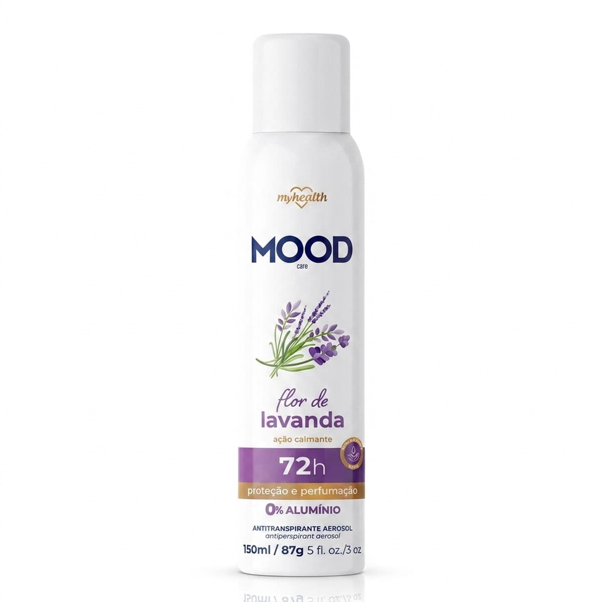 Desodorante Aerosol Mood Flor de Lavanda 150ml Até 72h Proteção Dermatologicamente Testado Sem