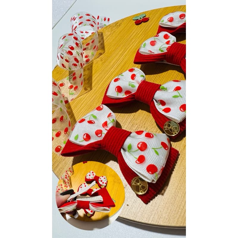 Par de Laços Infantil Cerejinha 🍒