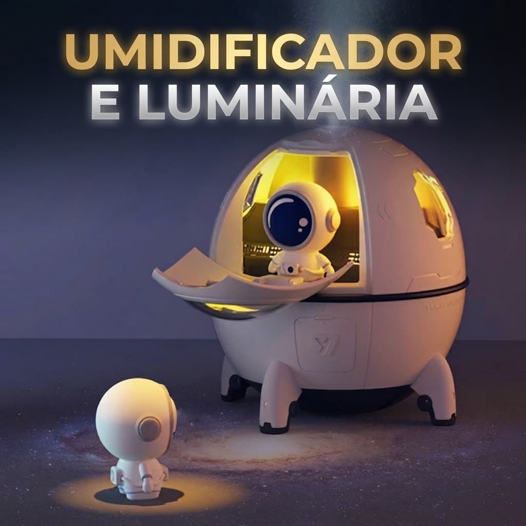 Umidificador e Luminária Homem do Espaço 200ml Altomex 5V Cores Sortidas