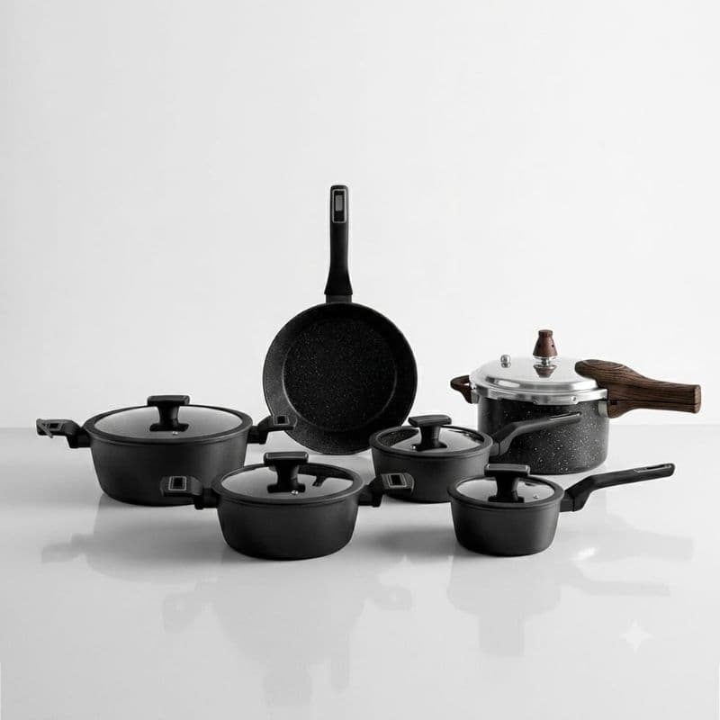 kit Completo Jogo De Panelas Cerâmica + Panela De Pressão Brinox