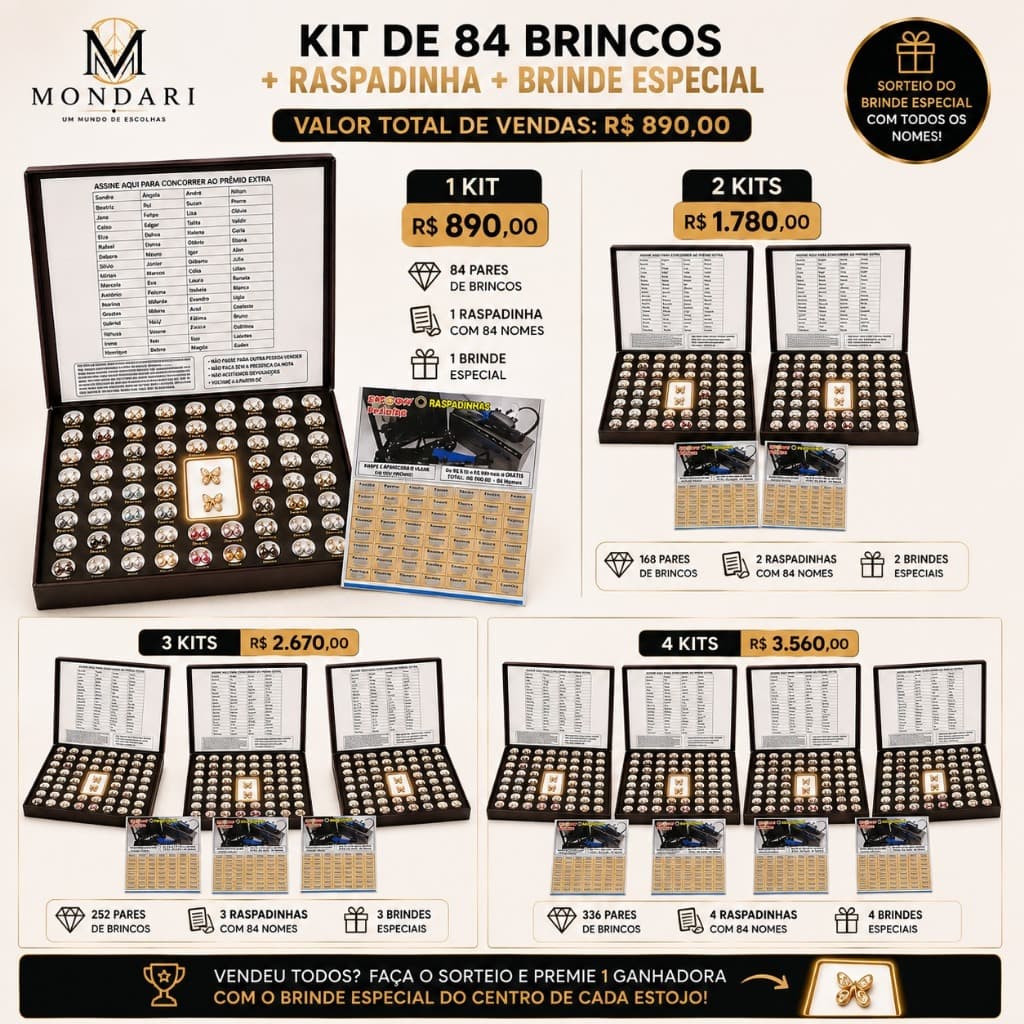 Brincos Para Revenda Com até 256 Brinco + Brinde e Raspadinha Lucre Alto
