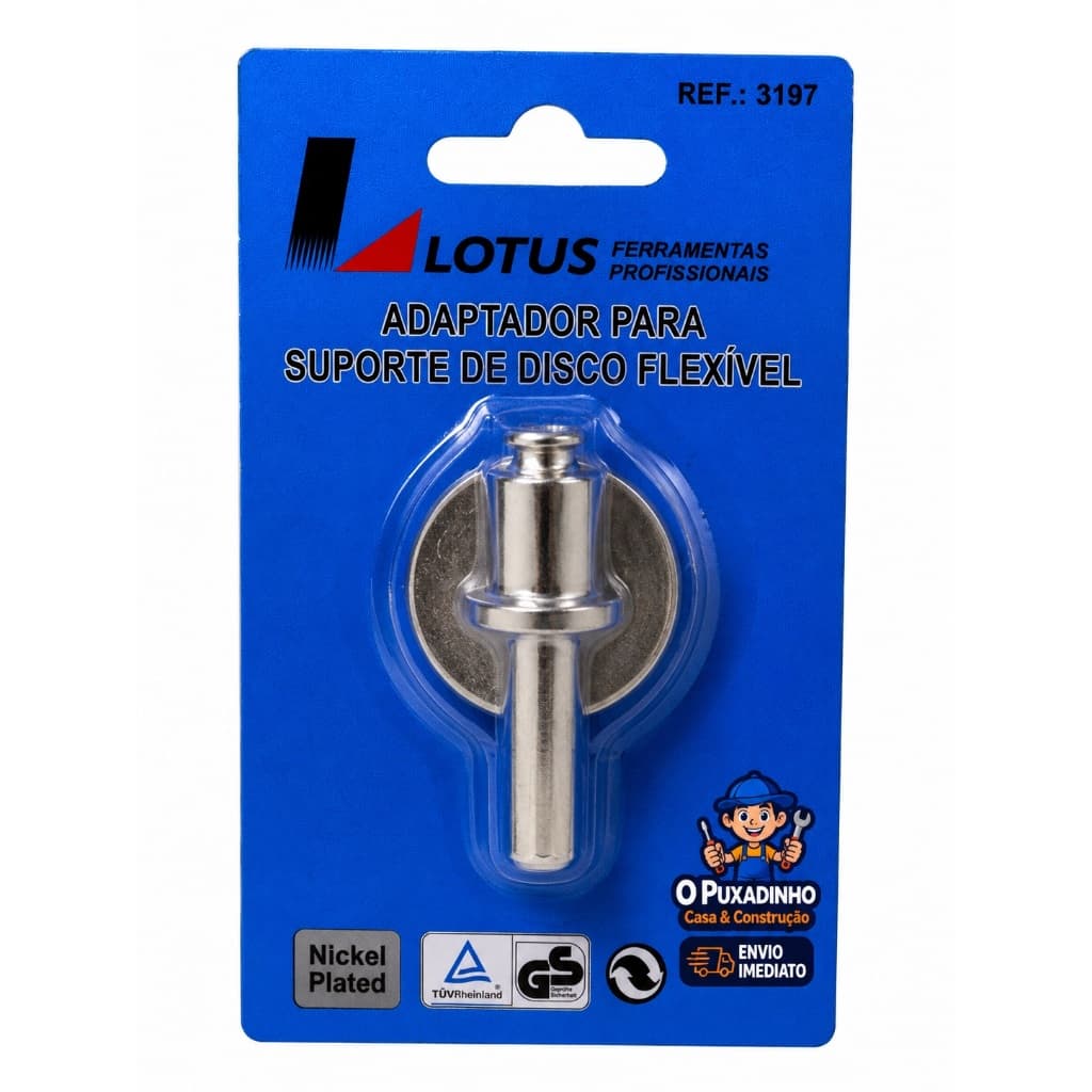 Adaptador Para Disco Flexível Lotus 3197 Haste Para Furadeira Lixamento Polimento