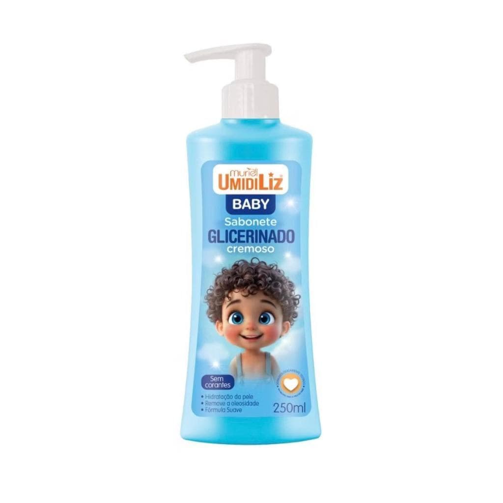 Sabonete Muriel Umidiliz Baby Glicerinado Cremoso Hidratação Suave, Remove a Oleosidade