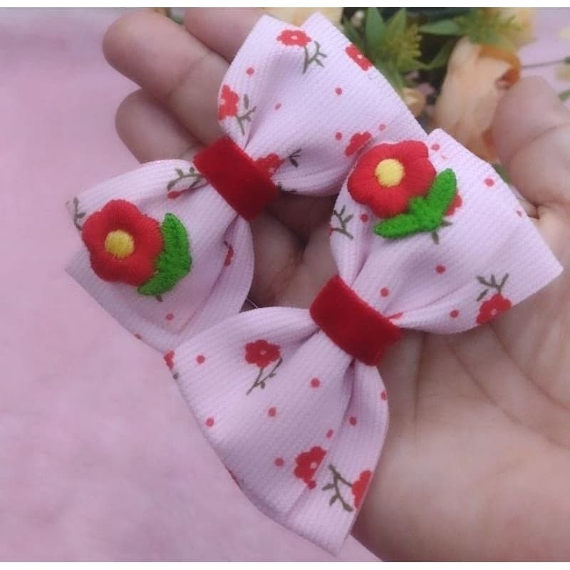 Parzinho de laço infantil flores/ tiara laço infantil flores primavera.