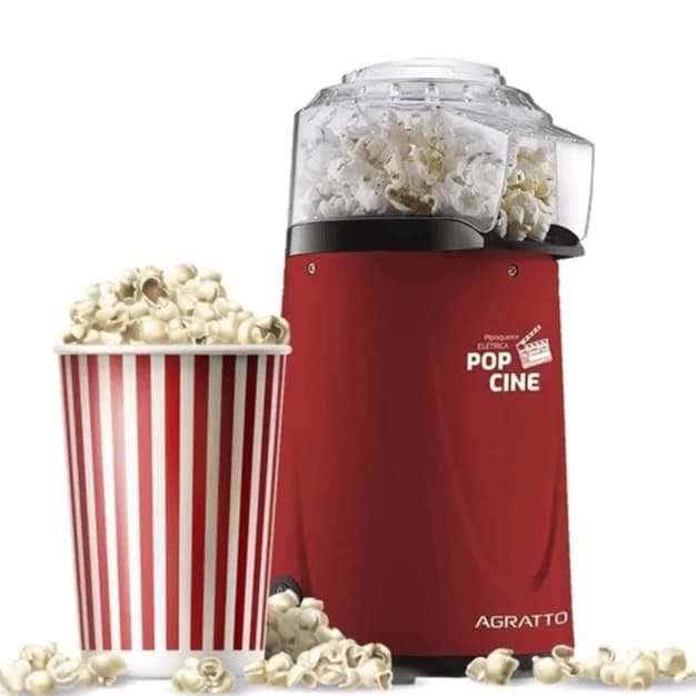 Pipoqueira Elétrica com Dosador Sem Óleo Pop Cine Agratto Vermelha Agratto 220v