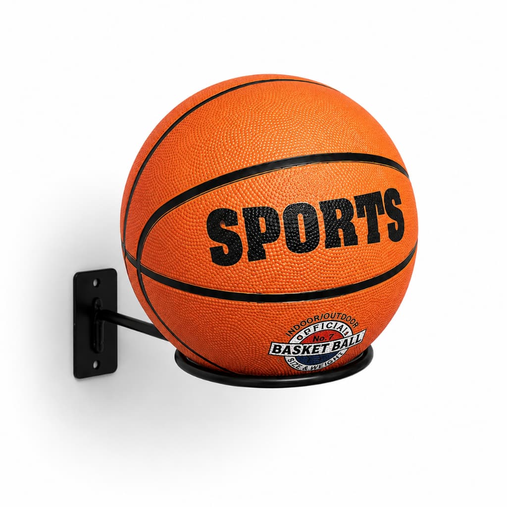 Suporte de Bola Aço Reforçado Futebol Basquete ou Vôlei com Parafusos e Buchas
