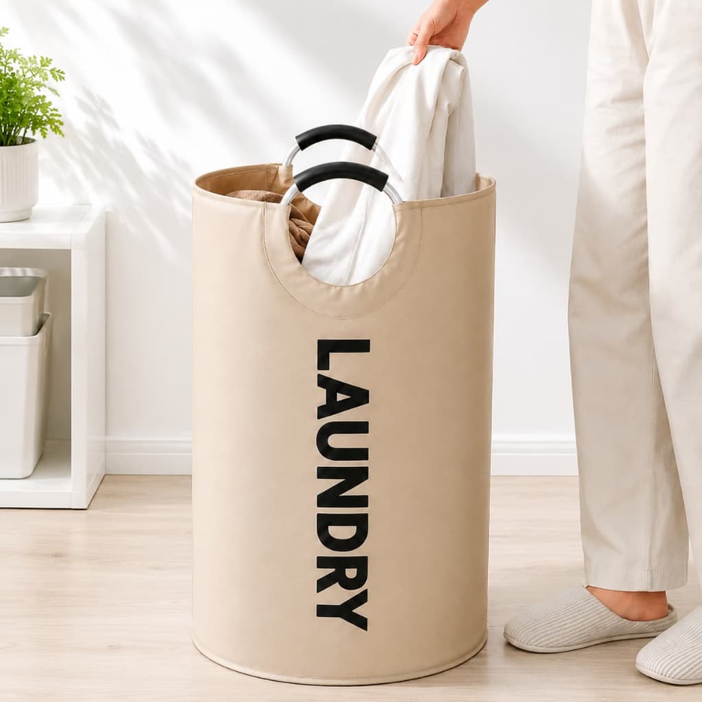 Cesto de Roupa Suja 82L Grande Dobrável Organizador Lavanderia Oxford Multiuso com Alça Reforçada para Banheiro Quarto