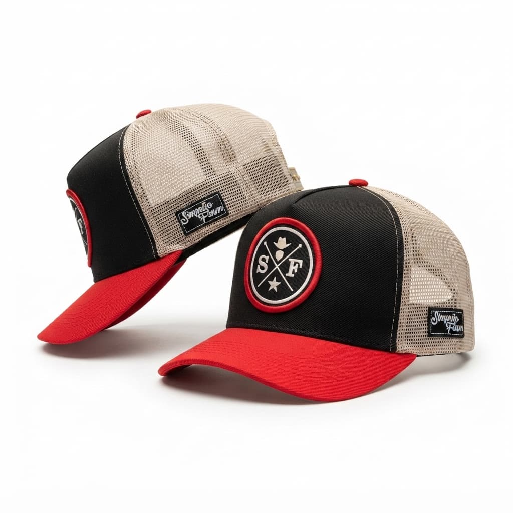 Boné Country Simprão Farm Cowboy Masculino Trucker Telinha Respiravel Aba Curva Ajustavel Envio Rapido Premium