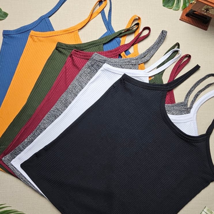 KIT7 Regata de Alcinha Blusinha Básica Lisa CANELADO PLUS SIZE G1