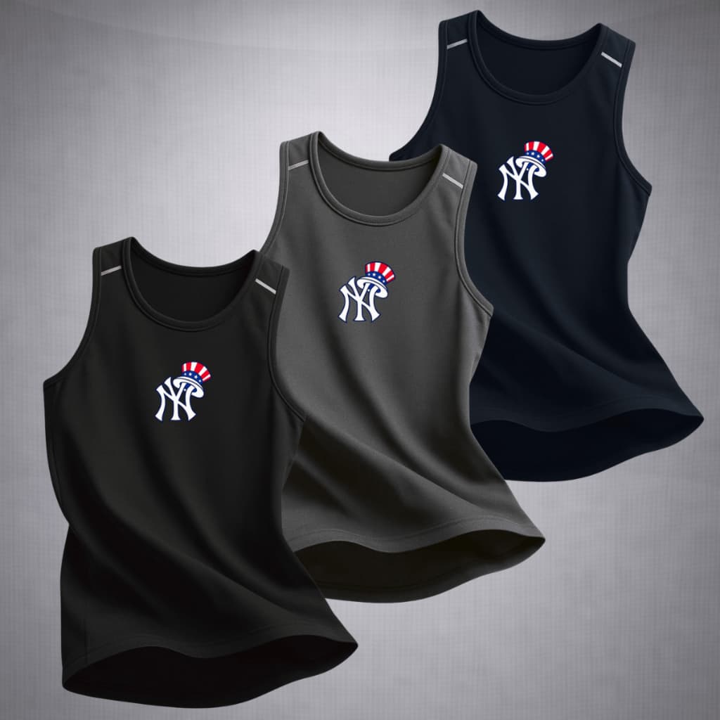 Kit Com 3 Regatas Dry Fit Masculina NY - Camisa Regata Fitness Academia Treino Tecido Leve Respirável