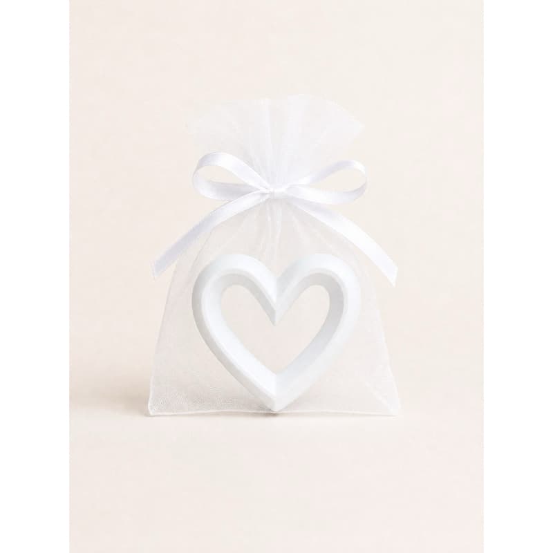 Coração Branco Decorativo para Casamento, Batizado e Festa, lembrancinhas