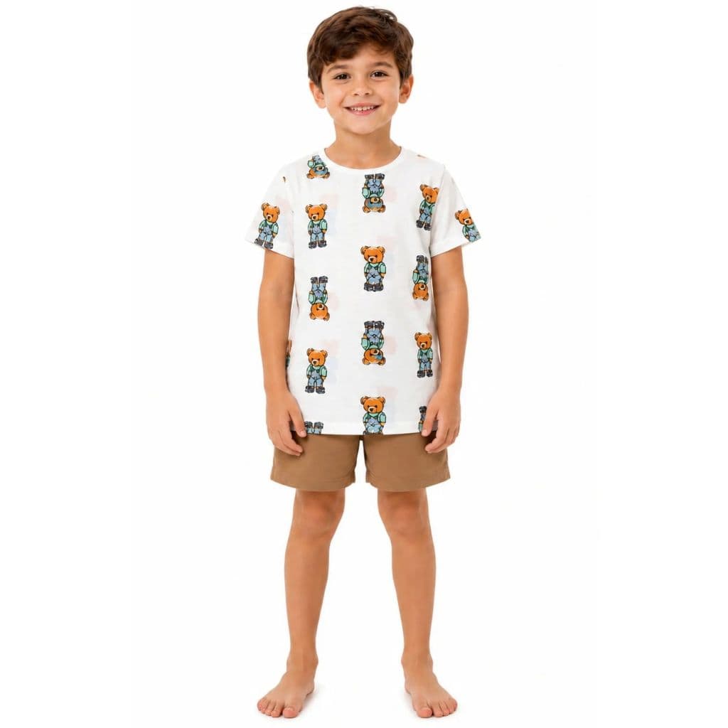 Pijama Infantil/Juvenil Masculino Estampado Manga Curta Verão