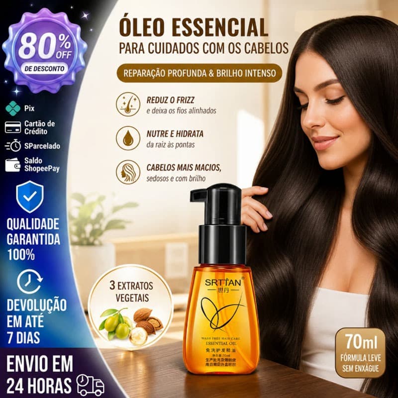 Óleo essencial para cuidados com os cabelos, 70ml, feminino, camada dupla, reparação de cuidados com os cabelos, sem enx