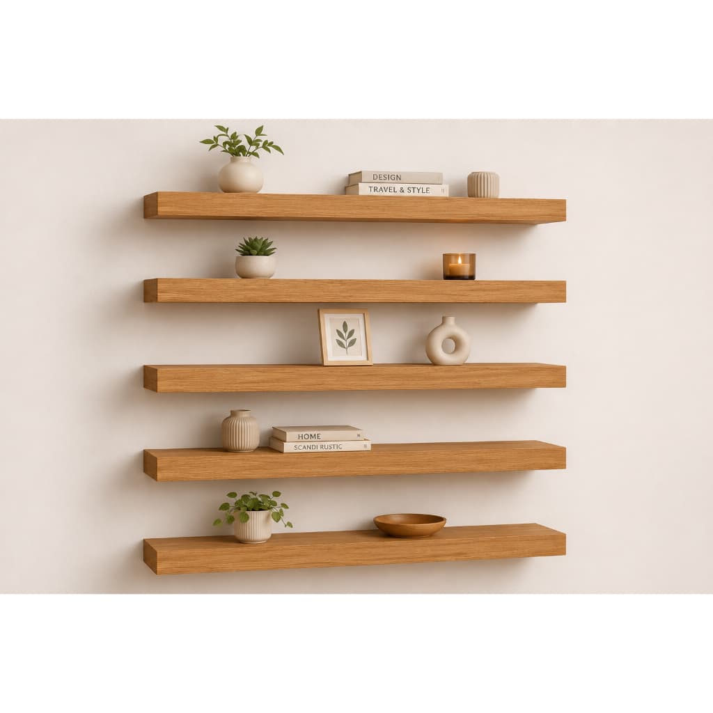 PRATELEIRAS COM MEDIDAS 1.00 X 13  - MDF FREIJO - 100% MDF - KIT DE INSTALAÇÃO EM SUPORTE INVISIVEL - DECORAÇÃO SALA