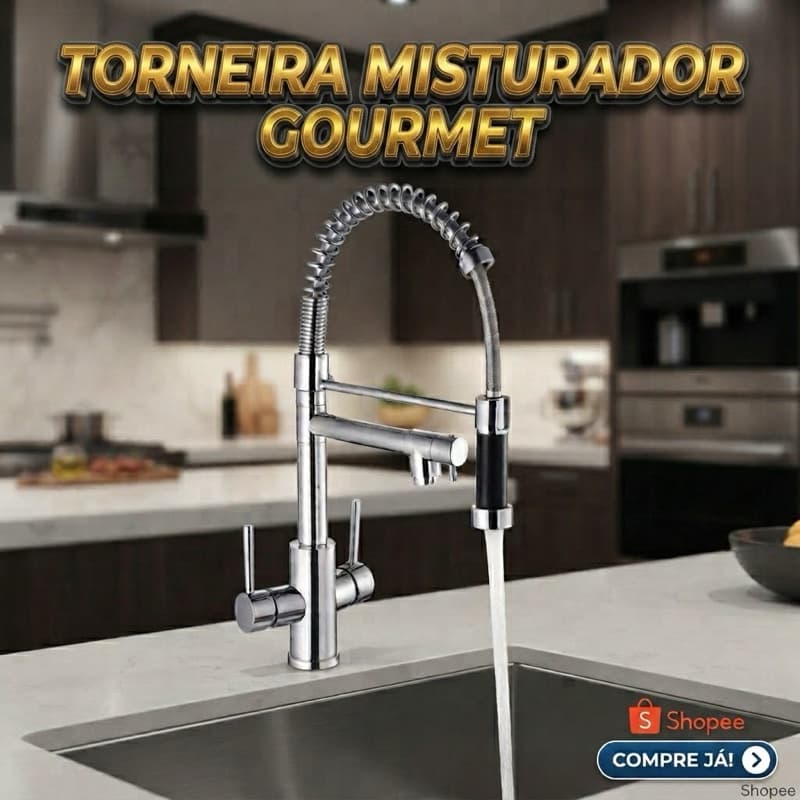 Torneira Misturador Gourmet Cozinha Água Quente Fria  primeira  LINHA  DE ALTA QUALIDADE  COM NOTA FISCAL