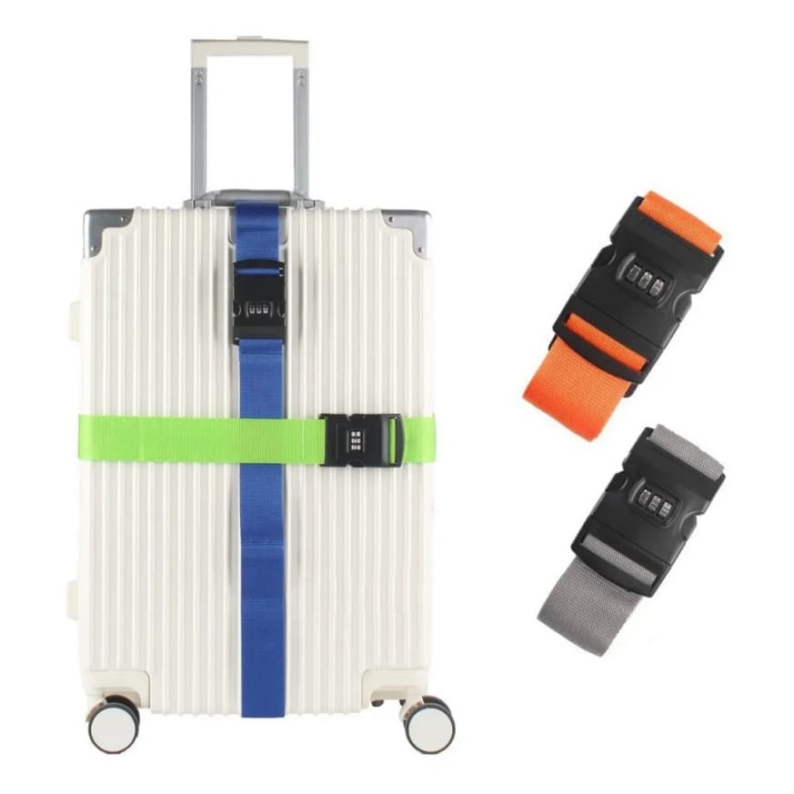 Kit 2 Cinta Mala Viagem Segurança Faixa Ajustavel Com Senha